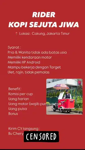 LOWONGAN RIDER KOPI SEJUTA JIWA