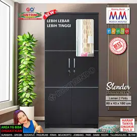 Lemari Pakaian 2Pintu Minimalis + Cermin pendek