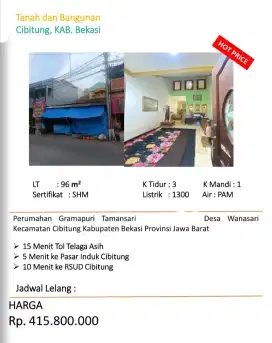 Dijual Rumah Usaha Gramapuri Tamansari