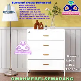 Lemari buffet rak susun 4 laci besi OLYMSTEEL ODR 4L drawer metal