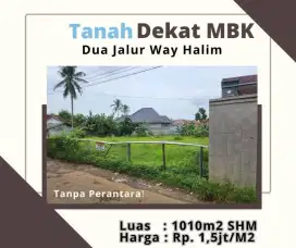 Dijual Tanah Murah Strategis Dekat MBK Way Halim SHM