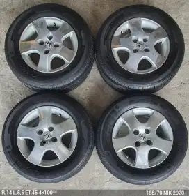 Jual beli velg mobil + ban oem honda city r14 4x100 brio agya ayla dll