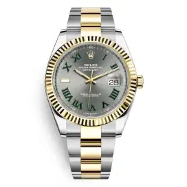 Rolex Wimbledon Dial Datejust II 41m 18K Yellow Gold Oyster Fluted