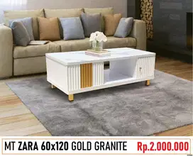 meja tamu gold granite new