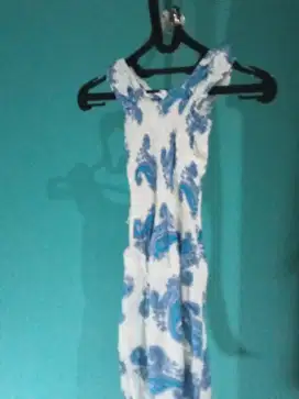 Dres panjang motif putih