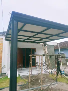 Canopy atap alderon 1 layer kombinasi plfon