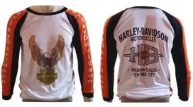 Kaos lengan panjang eagle logo harley davidson premium