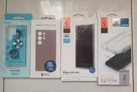Case dan Tempered glass Ori Samsung dan Spigen S24 Ultra