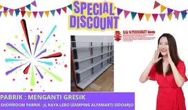 murah rak single  supermarket minimarket gindola single