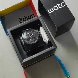 SWATCH SB02B400 - Jam Tangan Pria 47mm - Checkpoint Black Hitam