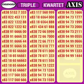 AXIS-C) NOCAN Axis Triple kartu perdana nomor cantik 888 999 rapi