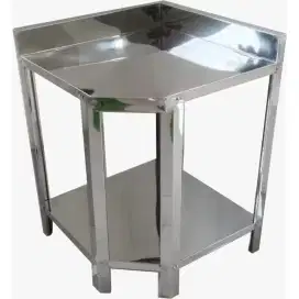 Meja Sudut Stainless