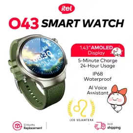 Smartwatch itel 043 multifungsi olahraga atur kesehatan garansi 1 thn