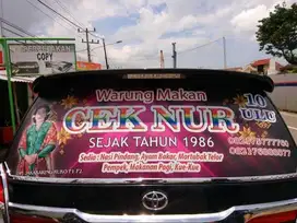 Cetak Stiker Oneway Branding Mobil & Sekat Ruangan kantor & Gedung