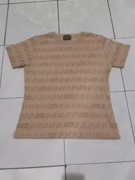 Auth fendi beige monogram tshirt