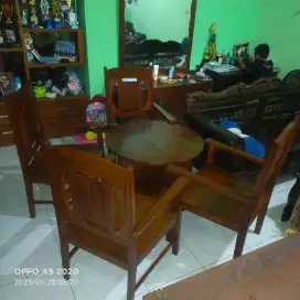 Kursi kanjengan langka antik jati tua mewah satu set
