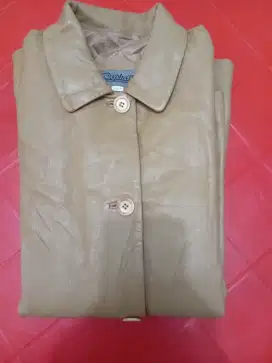 Jaket Kulit Asli Wanita Agak Panjang