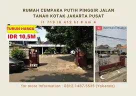 Jual Cepat Rumah Cempaka Putih Barat Tanah Kotak