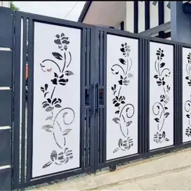 Pintu dorong pintu lipat motif cantik