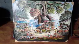 Lukisan Tema Pasar Palet 80x100 cm