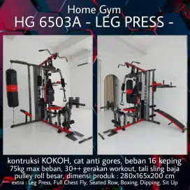 Home gym 3 sisi legpress+samsak(original)/alat fitness gym