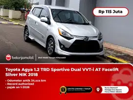 [ LOW KM ] Toyota Agya 1.2 TRD Sportivo Dual VVT-i AT Silver 2018/2019