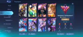 Jual akun mlbb, Skin prime 3, Skin legend 3, Skin Jujutsu 4