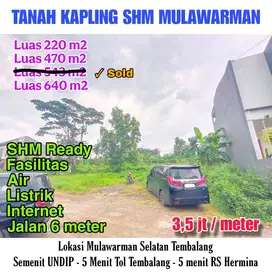 DIJUAL KAVLING MULAWARMAN DEKAT UNDIP TEMBALANG
