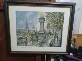 Lukisan kanvas kota Paris ukuran. 48x40