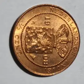 Uang koin kuno 1/2 cent belanda