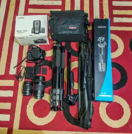 Kamera Canon + Lensa Kit dan Lensa Tele + Tripod