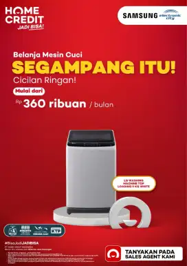 Segampang itu cicilan Mesin Cuci promo 0% dan free 1x angsuran