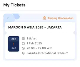 Tiket Maroon 5 Jakarta cat 5