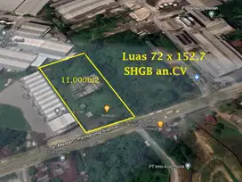 Dijual Tanah Luas 11.000 m² di Pinggir Jalan Jl. Medan Pematang Sianta