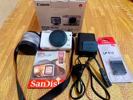 Canon EOS M100 White Kit, Mulus Banyak Bonus