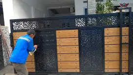 Pintu dorong motif cantik