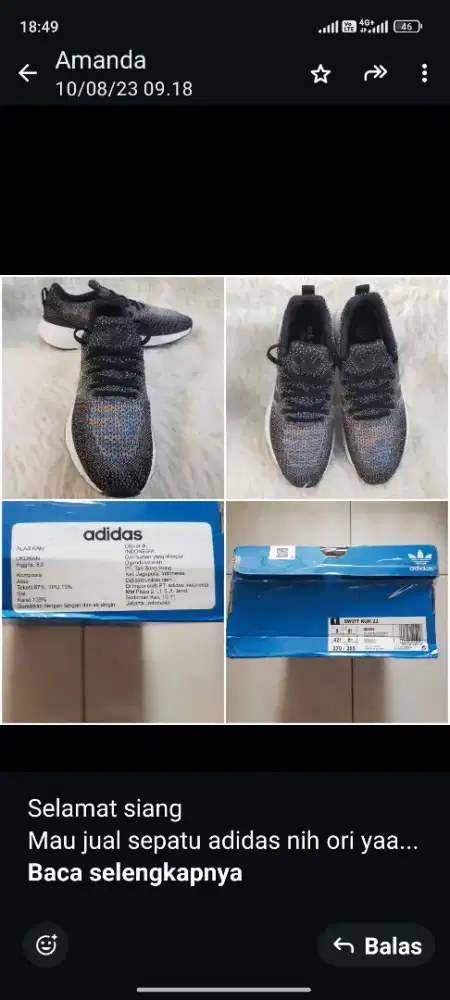 Di jual sepatu Adidas