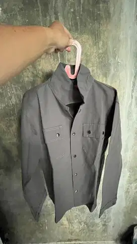 Trucker jaket pria abu uk L