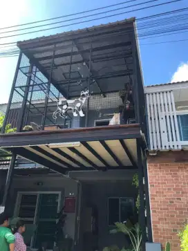 Pemasangan kanopi dak plat mezzanin