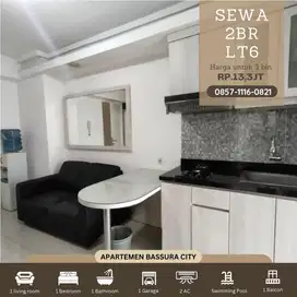 2BR sewa full furnished /3bln lantai 6 apartemen bassura city