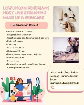 LOWONGAN PEKERJAAN HOST LIVE