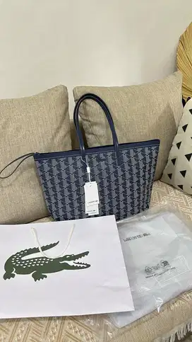 Lacoste Zely Grained Tote with Pouch