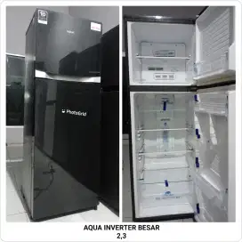 KULKAS 2 PINTU BESAR AQUA INVERTER