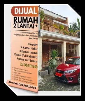 Dijual Rumah Tinggal 2 Lantai +, baru, nyaman dan tenang.