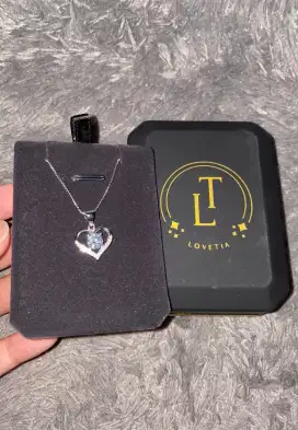 LOVETIA Kalung Moissanite Wanita 1.0 Ct 925 Sertifikat GRA BTXL001