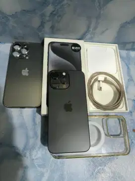 IPHONE 15 PRO MAX 256GB RESMI IBOX FULL ORI BH 93% MULUS LIKE NEW