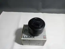 dijual lensa lumix 25mm f1.7 normal fullset box