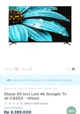 SHARP GOOGLE TV 4K 65 INCi
