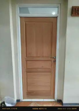 Pintu kayu meranti batu oven