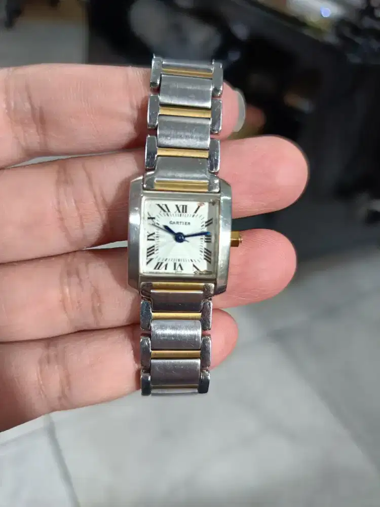 Jam Tangan Cartier Tank Francaise Silver Gold